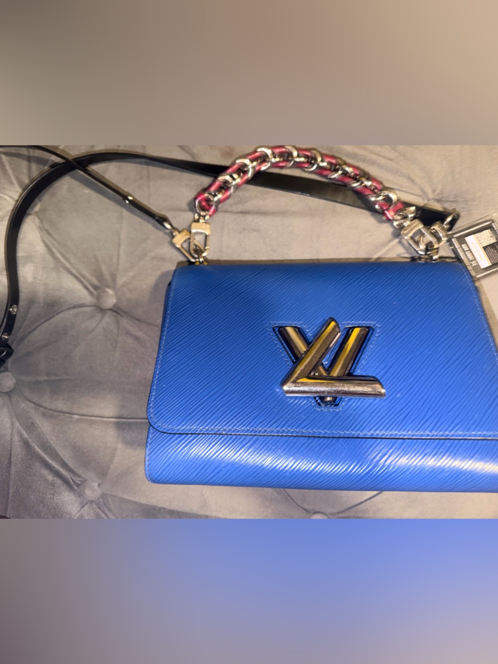 Louis Vuitton Royal Blue Epi Leather Crossbody with Chain Detail